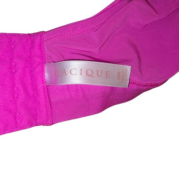 Cacique magenta pink , full coverage, push up bra sz 42G brassier - Picture 3 of 5